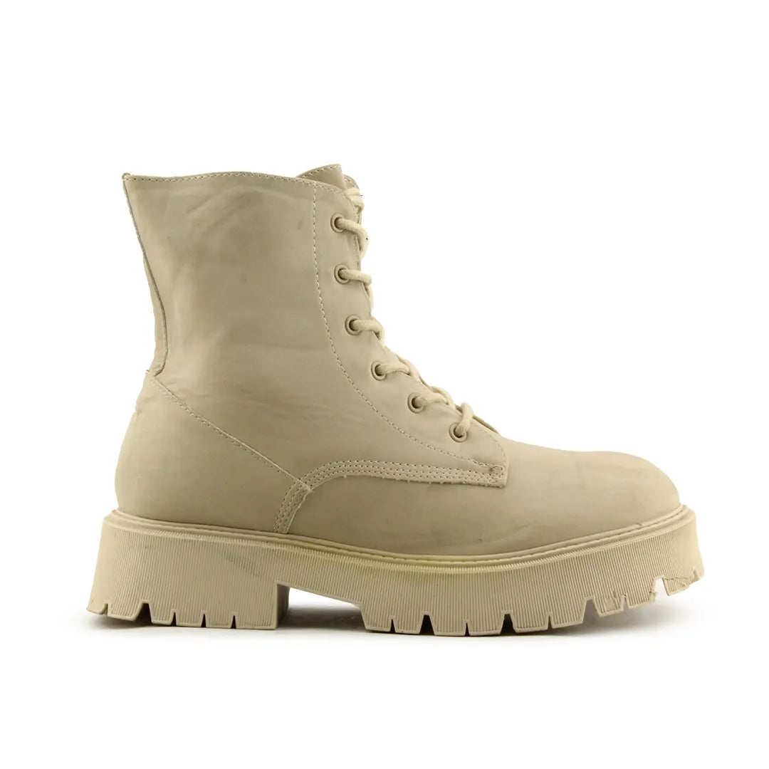 Bershka Zipper Lace Up Ankle Boot | 100% Authentic Leather