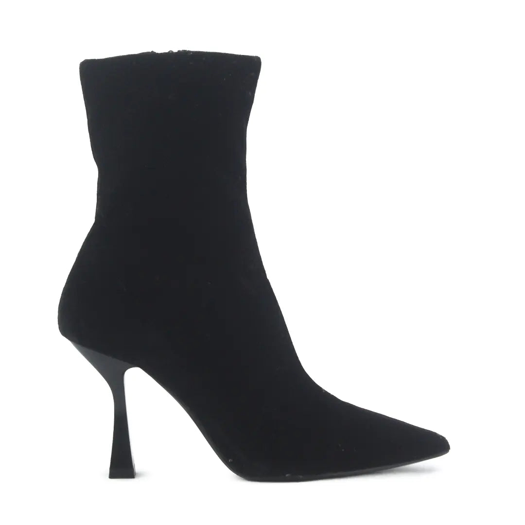 Zara Zipper Suede Ankle Boot