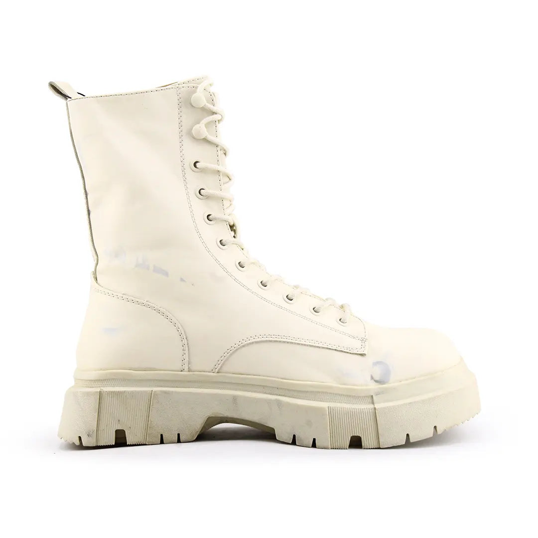 Bershka Zipper Lace Up Ankle Boot | 100% Authentic Leather