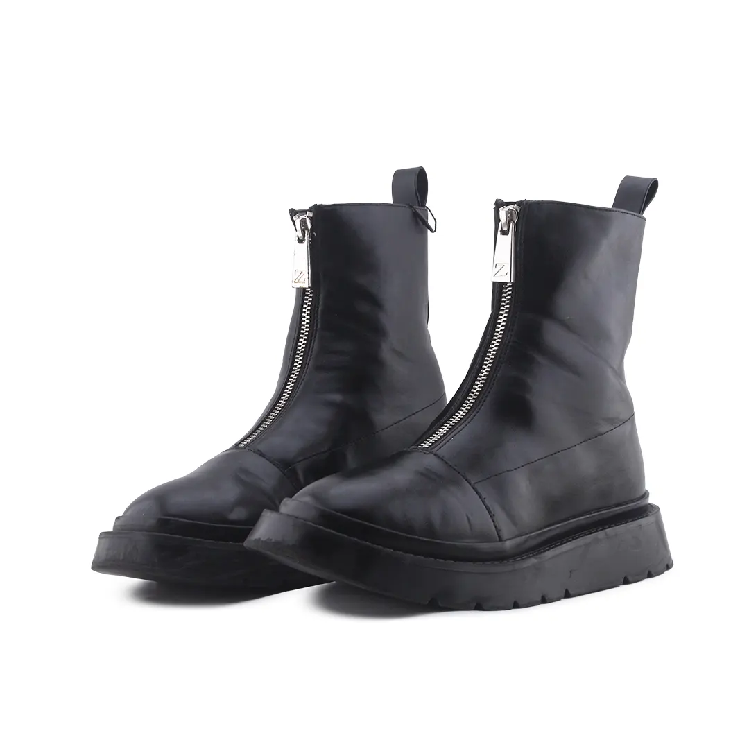 Zara Zipper Ankle Boot | 100% Authentic Leather