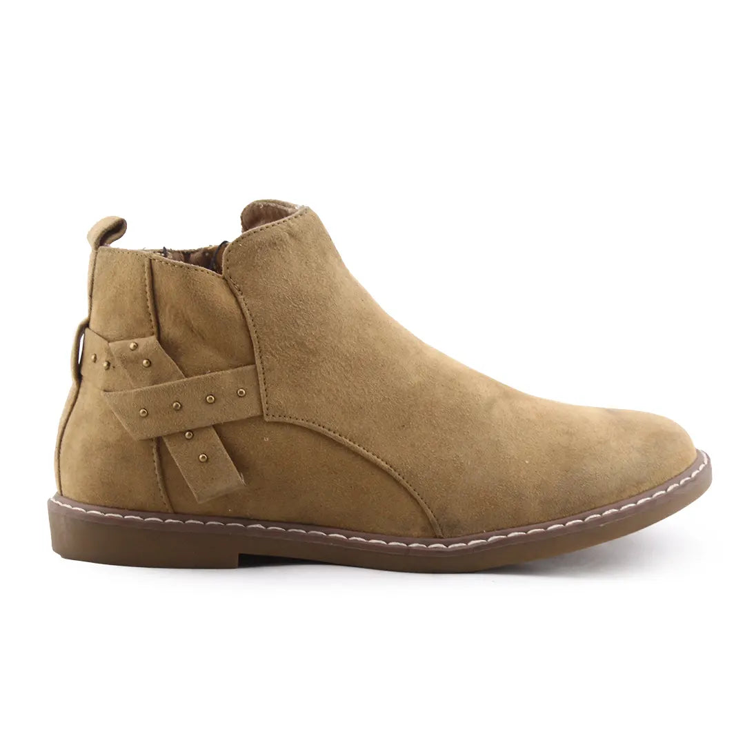 Lefties Zipper Suede Ankle Boot