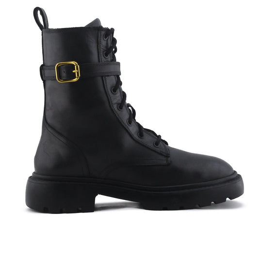 Zara Zipper Buckle Strap Lace Up Ankle Boot | 100% Authentic Leather