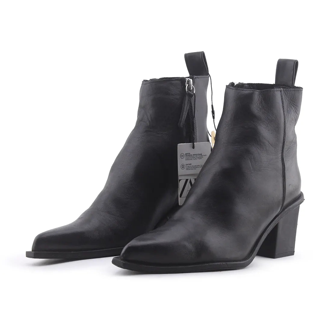 Zara Zipper Ankle Boot | 100% Authentic Leather