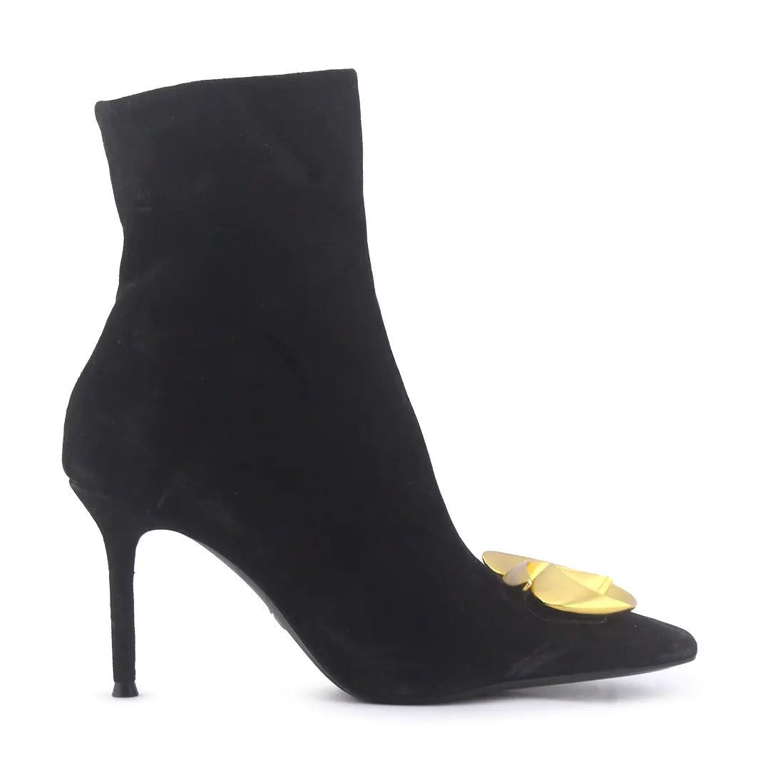 Zara Zipper Suede Ankle Boot