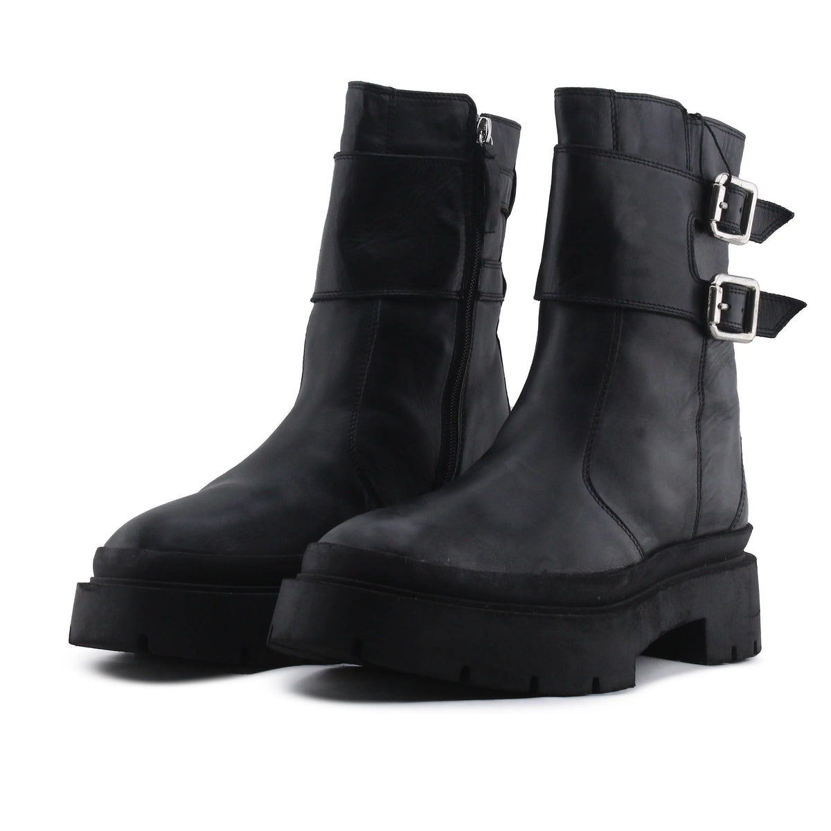 Zara Zipper Buckle Strap Ankle Boot | 100% Authentic Leather