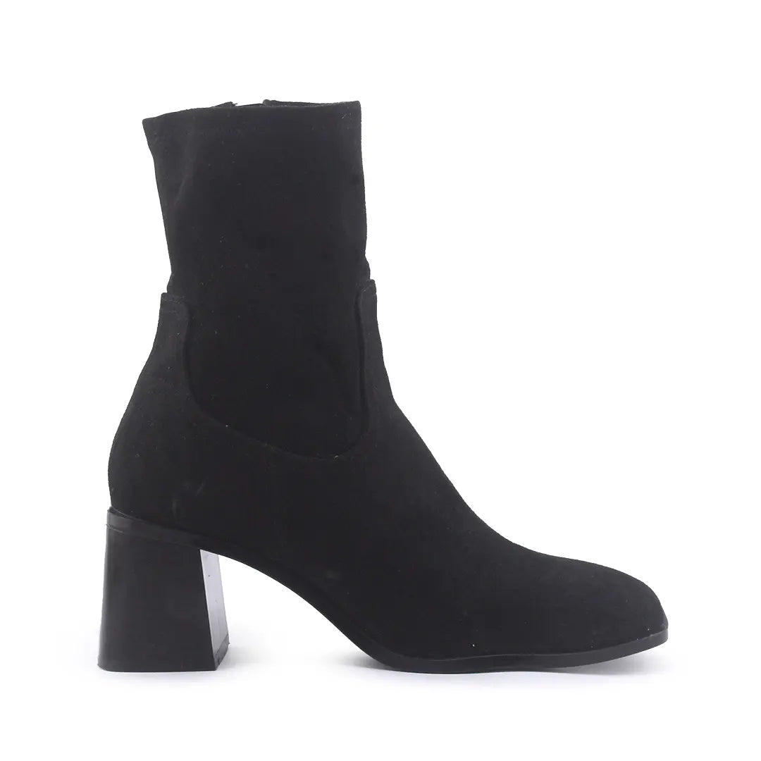 Zara Zipper Suede Ankle Boot