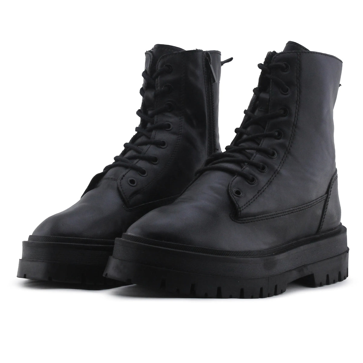 Stradivarius Zipper Lace Up Ankle Boot | 100% Authentic Leather