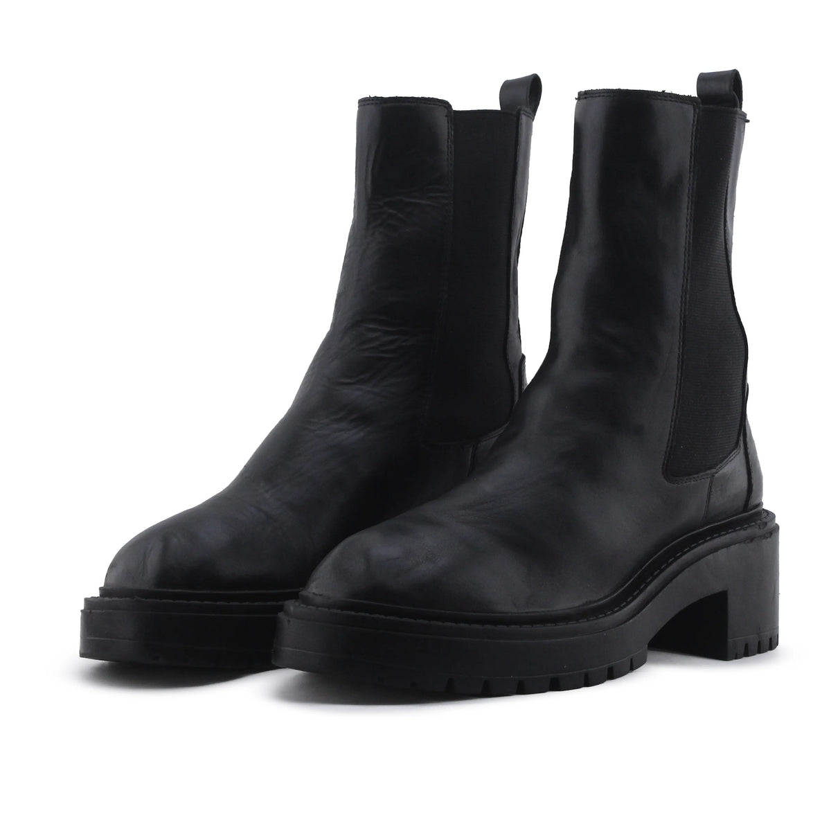 Zara Stretchable Block Ankle Boot | 100% Authentic Leather