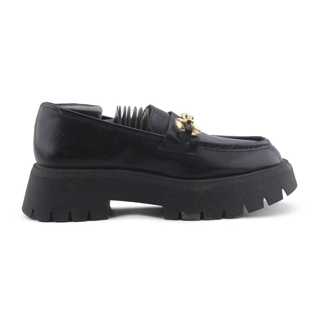 Zara Lug Sole Metal Embellished Moccasin