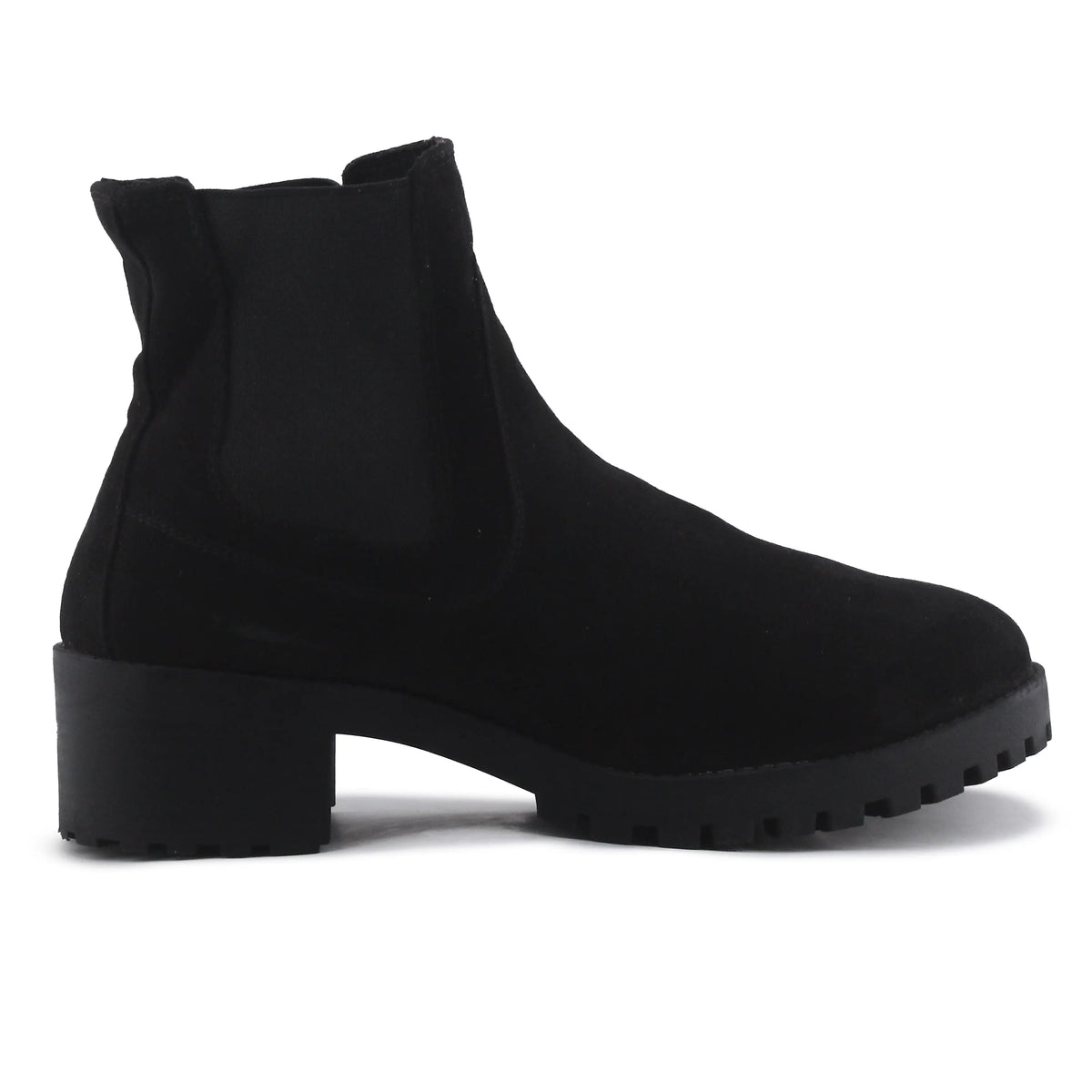 Lefties Stretchable Suede Block Ankle Boot