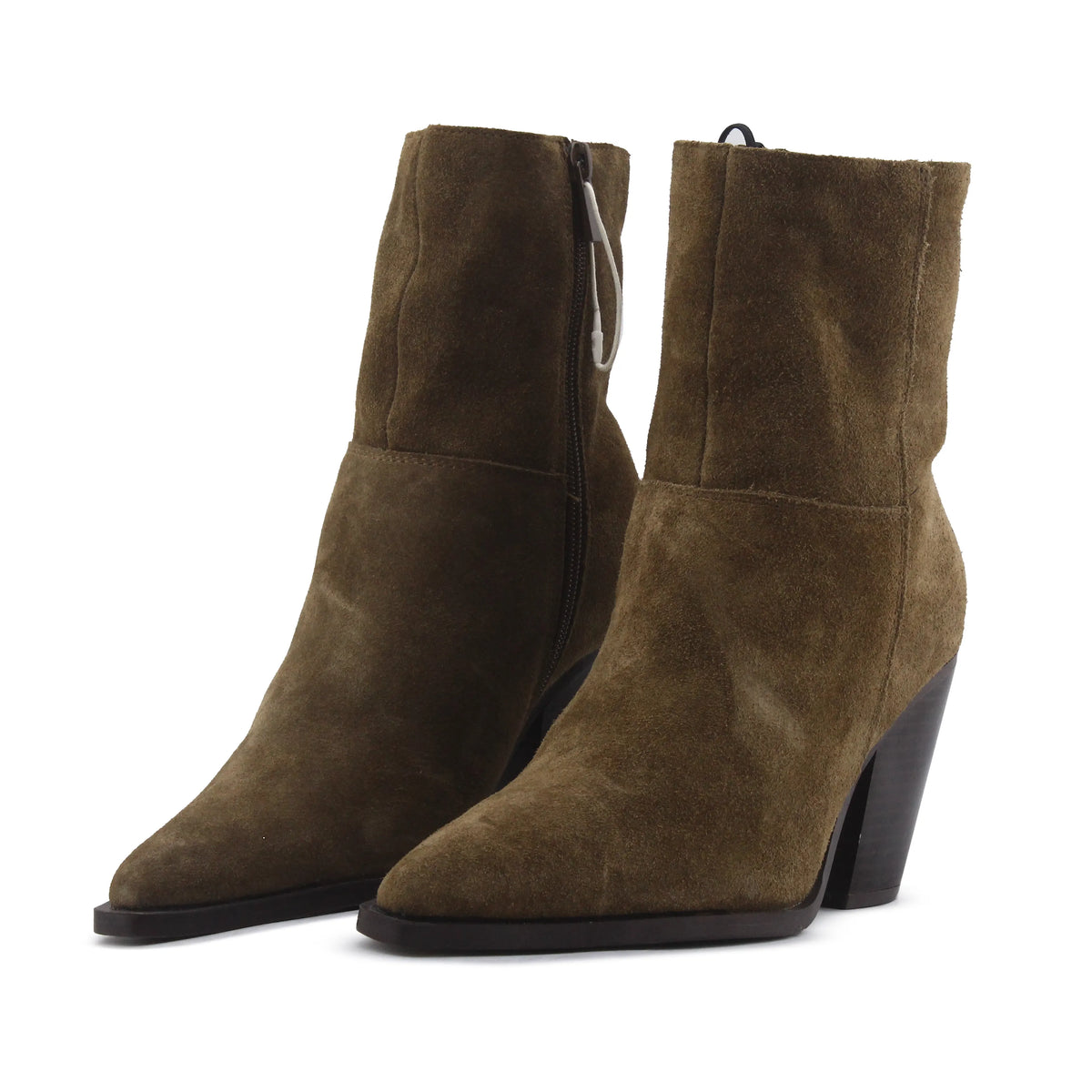 Stradivarius Zipper Suede Ankle Boot