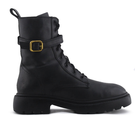 Zara Zipper Buckle Strap Lace Up Ankle Boot | 100% Authentic Leather