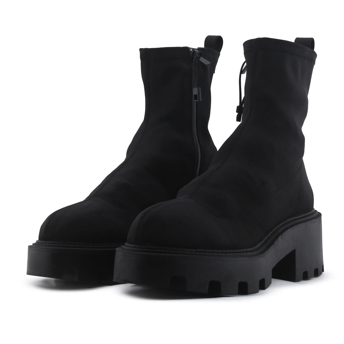 Zara Zipper Textile Ankle Boot