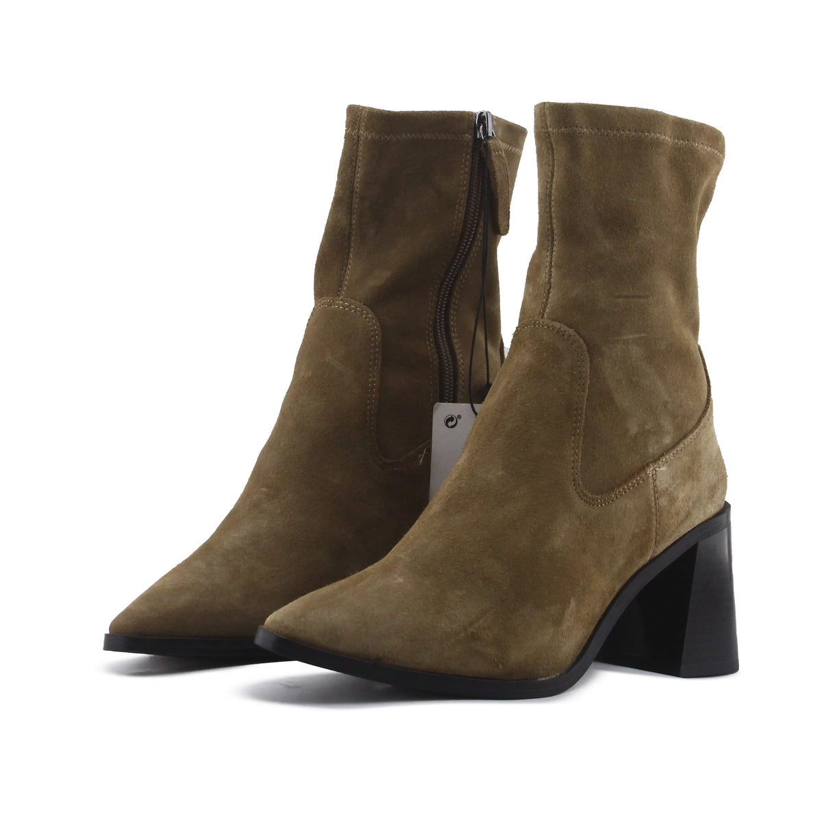 Zara Zipper Suede Ankle Boot