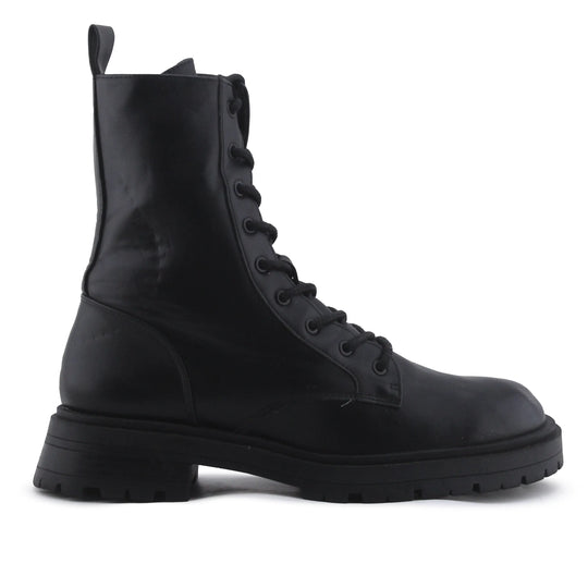 Pull & Bear Zipper Lace Up Ankle Boot | 100% Authentic Leather