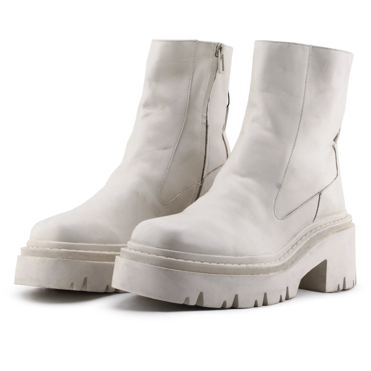 Zara Zipper Block Ankle Boot | 100% Authentic Leather