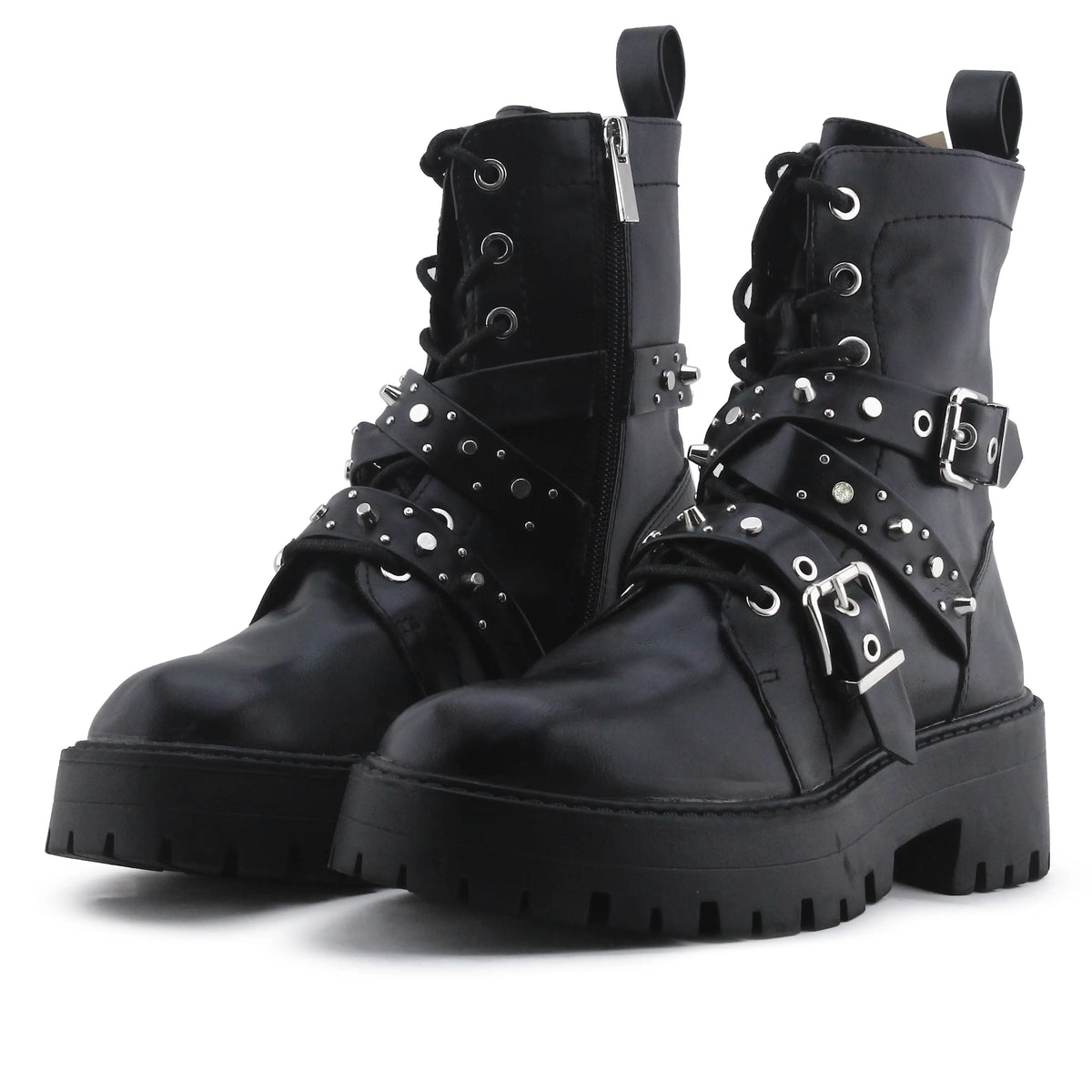 Pull & Bear Zipper Buckle Strap Ankle Boot | 100% Authentic Leather