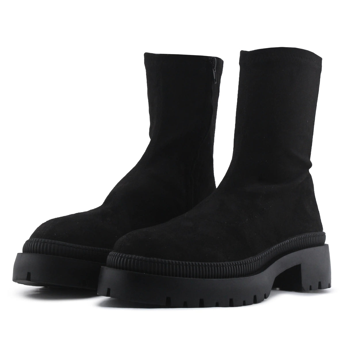Lefties Zipper Suede Ankle Boot