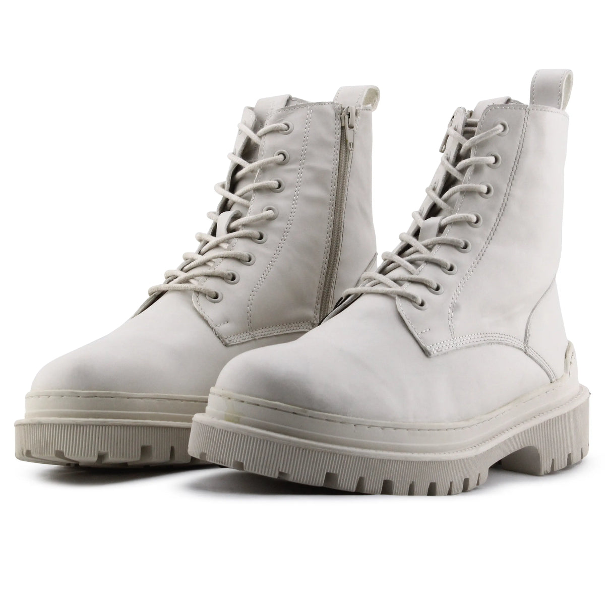 Pull & Bear Zipper Lace Up Ankle Boot | 100% Authentic Leather