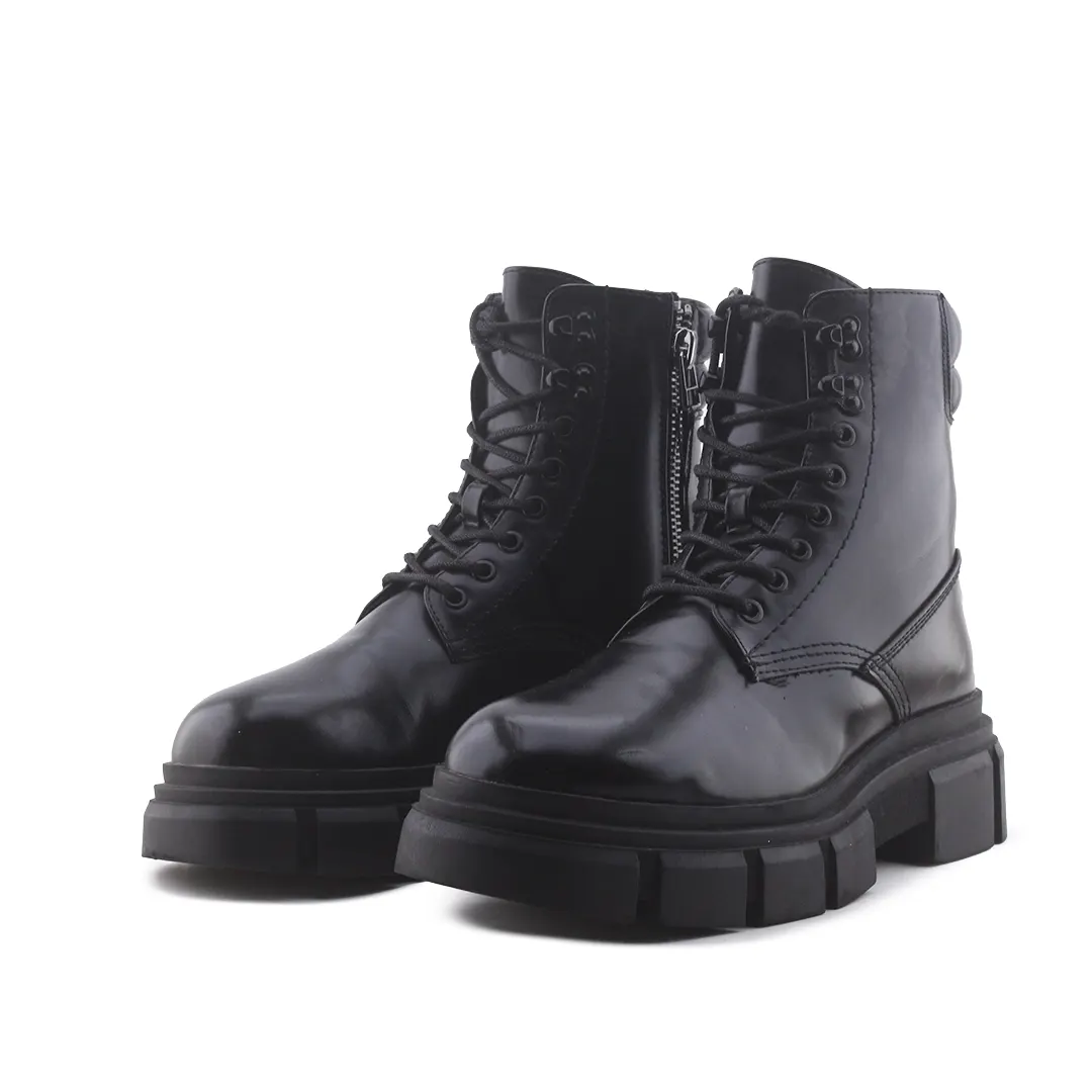 Zara Zipper Lace Up Ankle Boot | 100% Authentic Leather