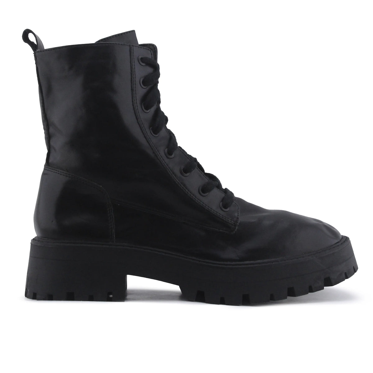 Pull & Bear Zipper Lace Up Ankle Boot | 100% Authentic Leather
