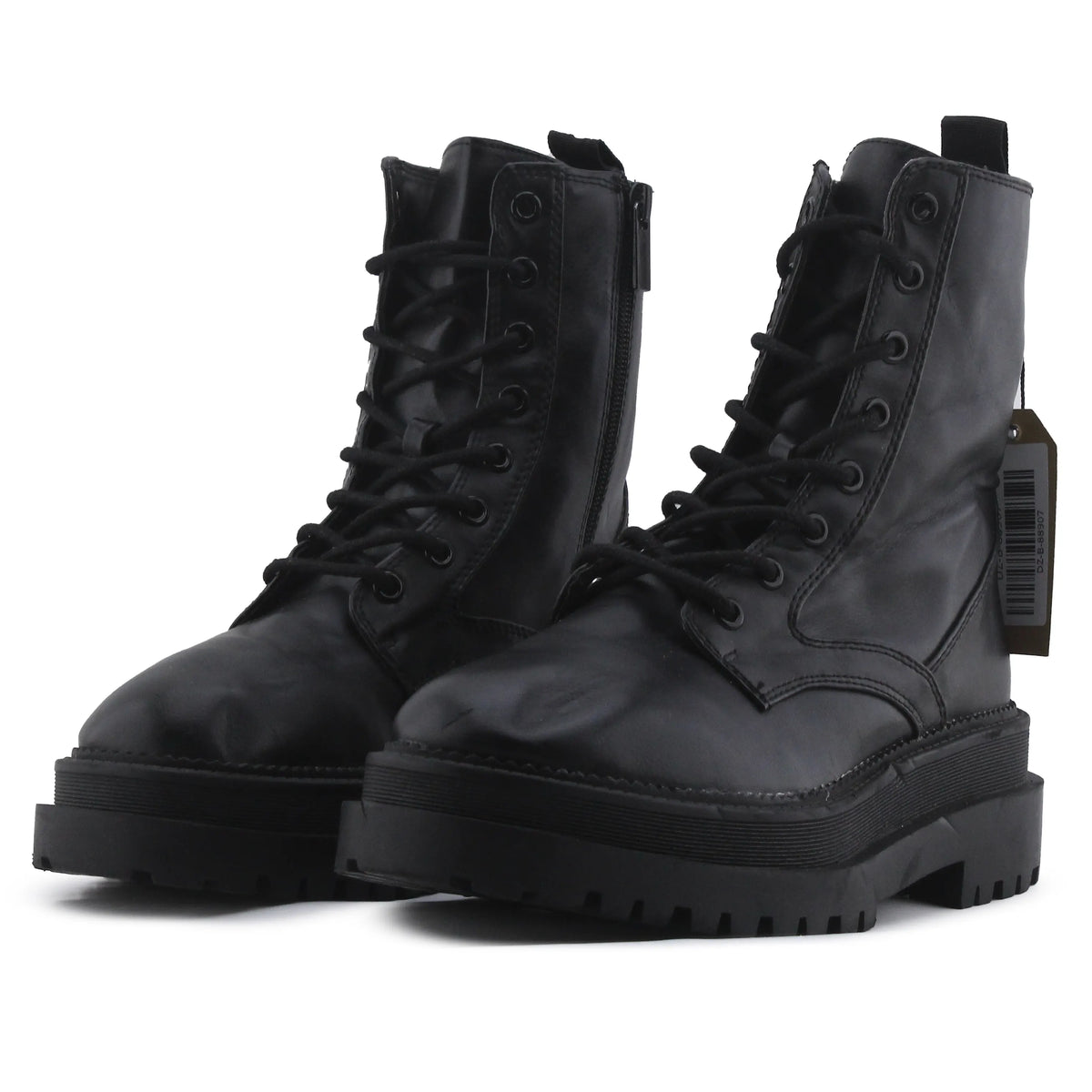 Stradivarius Zipper Lace Up Ankle Boot | 100% Authentic Leather