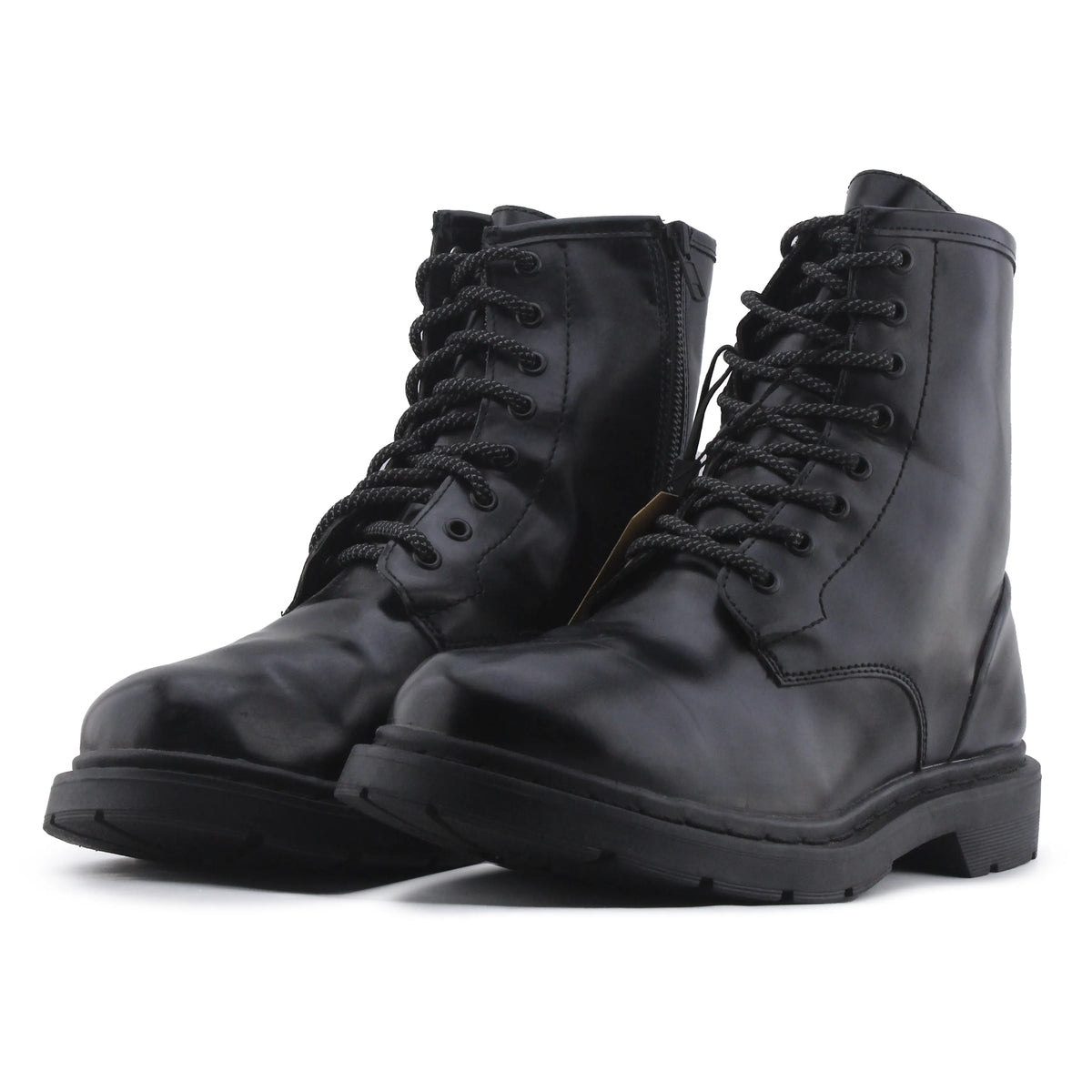 Pull & Bear Zipper Lace Up Ankle Boot | 100% Authentic Leather