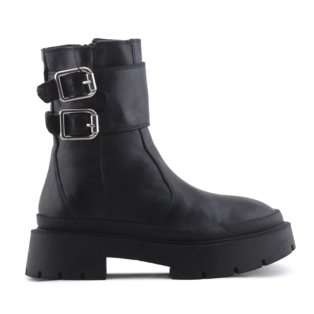 Zara Zipper Buckle Strap Ankle Boot | 100% Authentic Leather