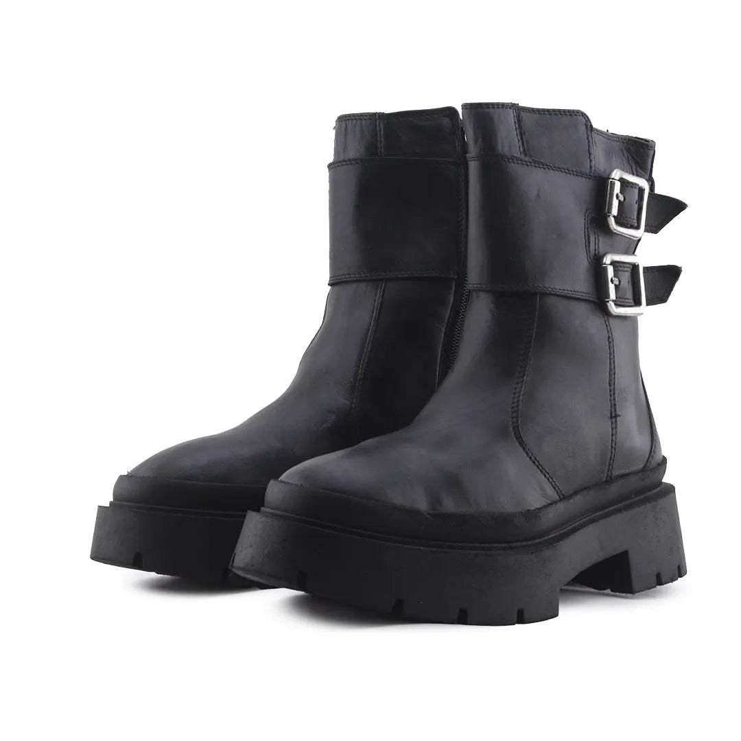 Zara Zipper Buckle Strap Ankle Boot | 100% Authentic Leather
