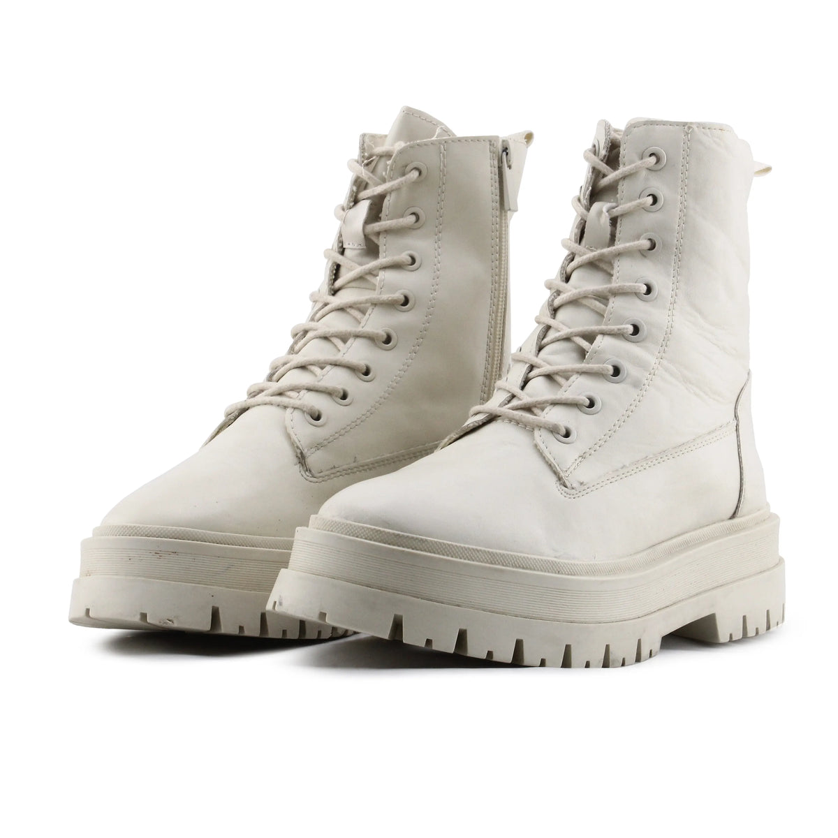 Stradivarius Zipper Lace Up Ankle Boot | 100% Authentic Leather