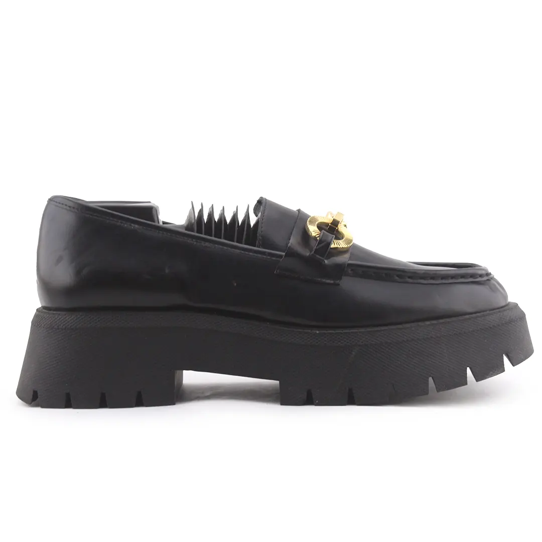 Zara Lug Sole Metal Embellished Moccasin