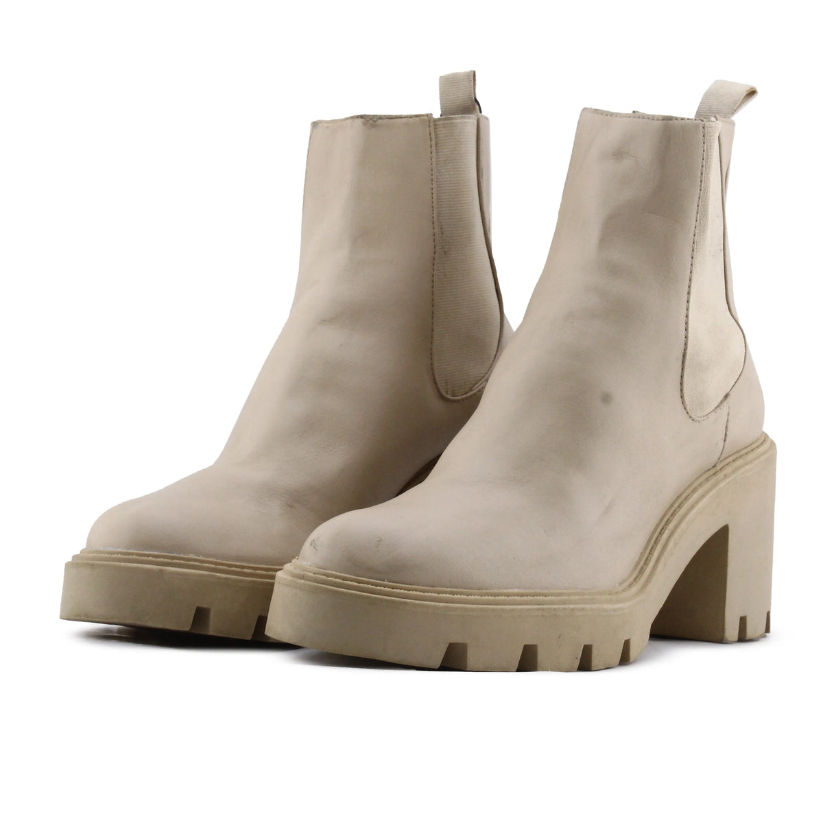 Lefties Stretchable Block Ankle Boot | 100% Authentic Leather