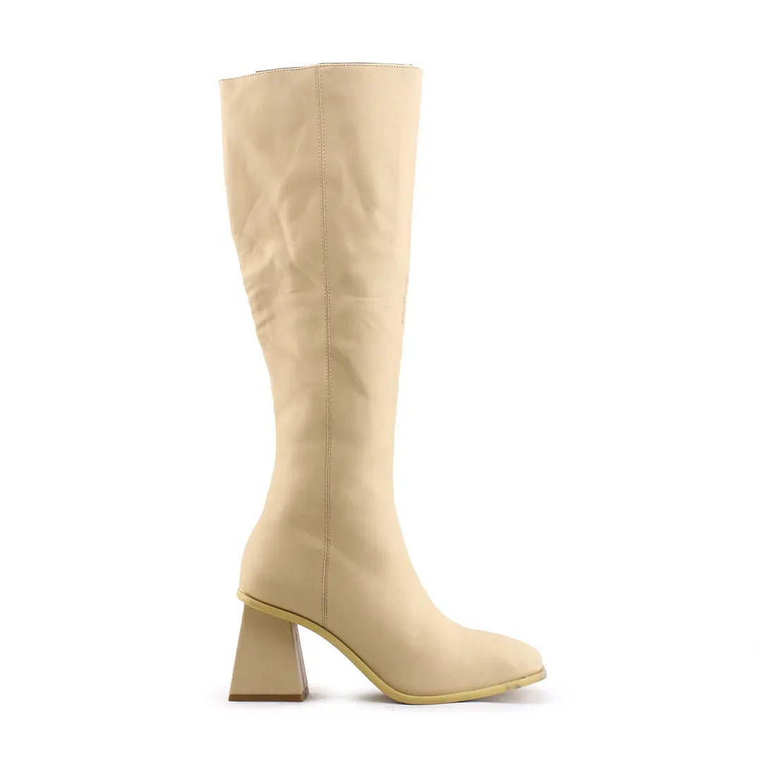 Pull & Bear Zipper Knee High Boot | 100% Authentic Leather