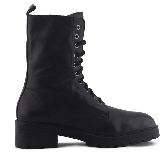 Massimo Dutti Zipper Lace Up Ankle Boot | 100% Authentic Leather