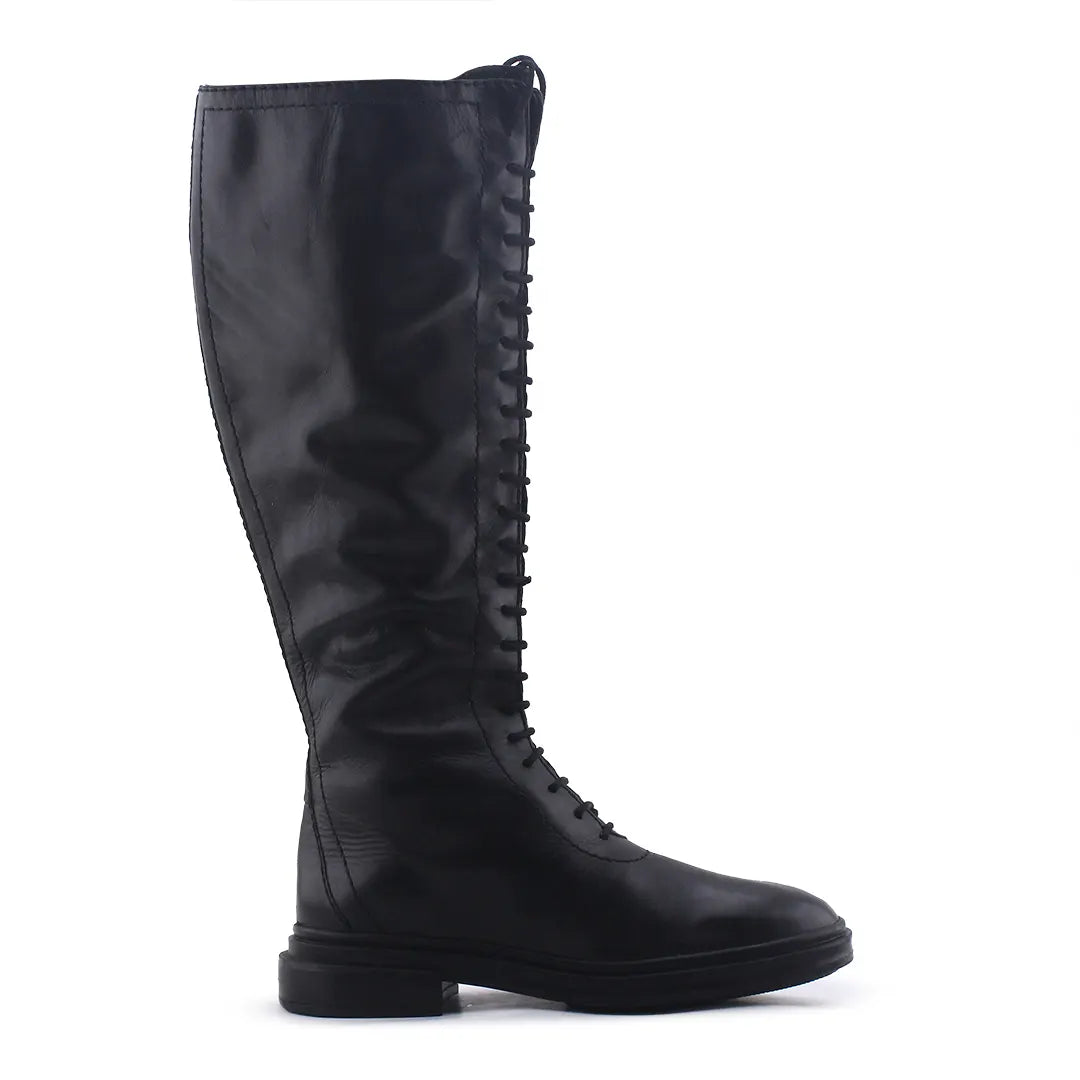 Zara Zipper Lace Up Knee High Boot | 100% Authentic Leather