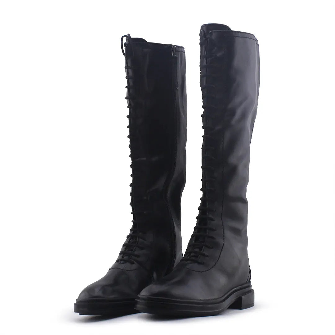 Zara Zipper Lace Up Knee High Boot | 100% Authentic Leather
