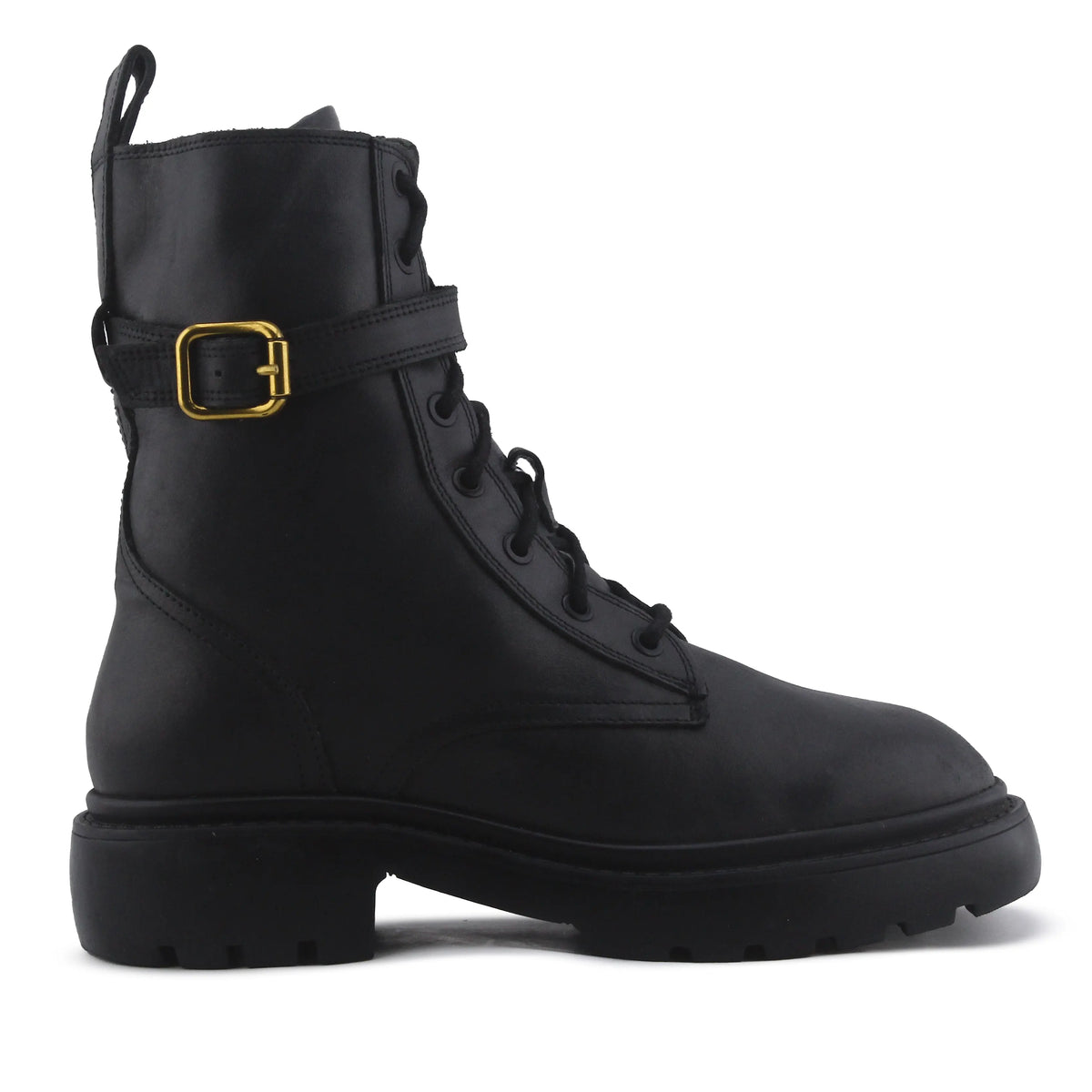 Zara Zipper Buckle Strap Lace Up Ankle Boot | 100% Authentic Leather