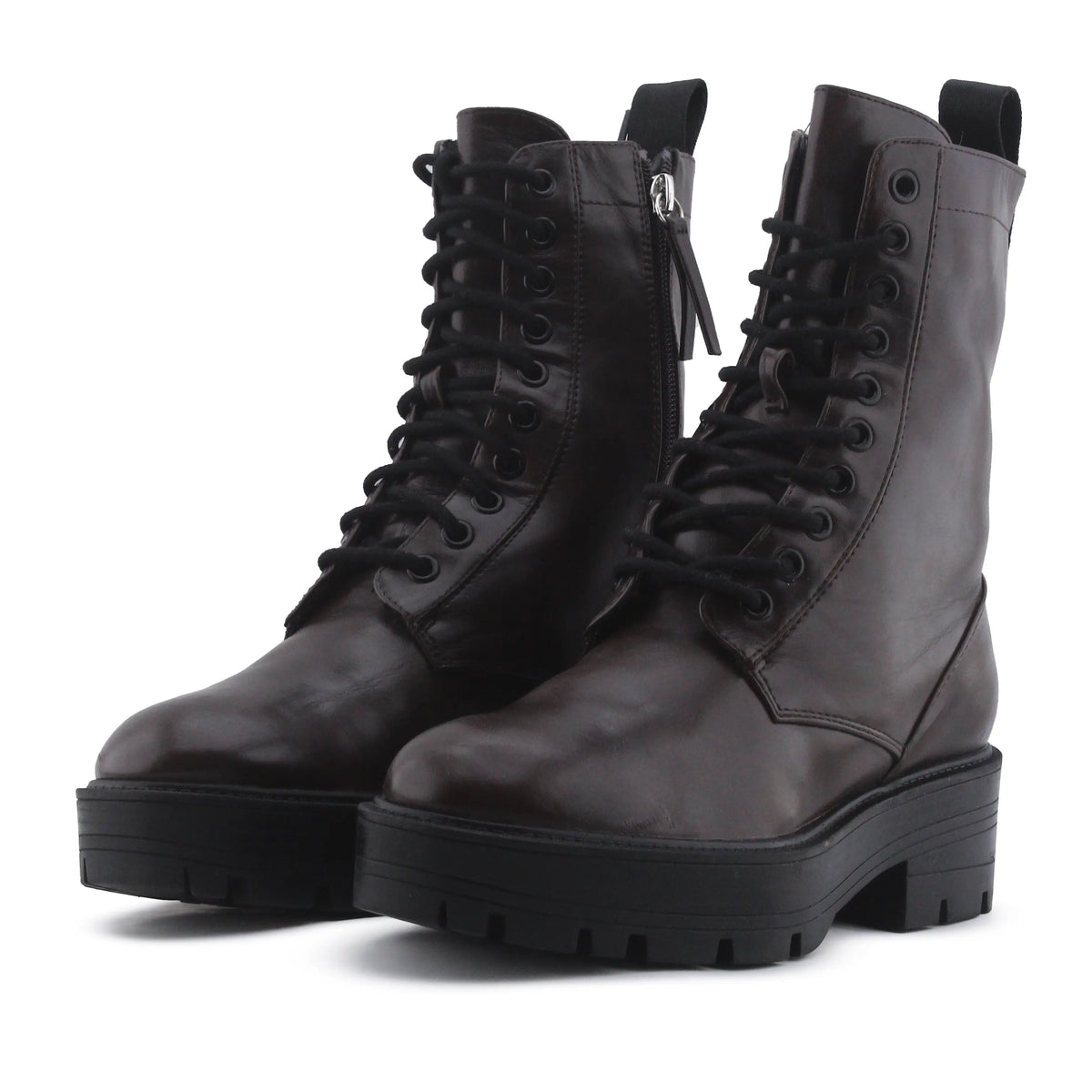 Zara Zipper Lace Up Ankle Boot | 100% Authentic Leather