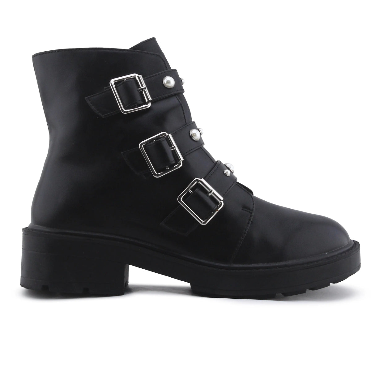 Pull & Bear Zipper Buckle Strap Ankle Boot | 100% Authentic Leather