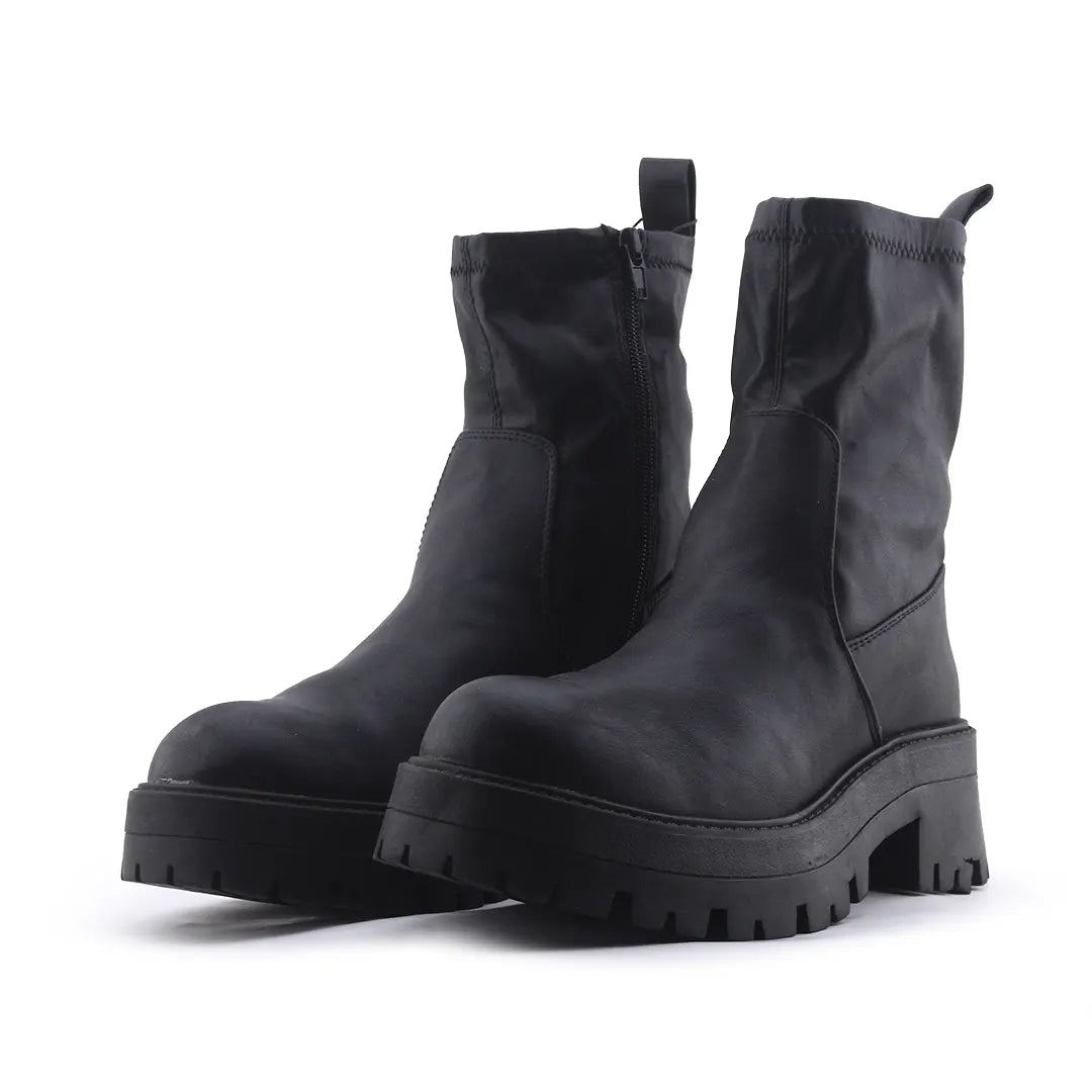 Pull & Bear Zipper Ankle Boot | 100% Authentic Leather