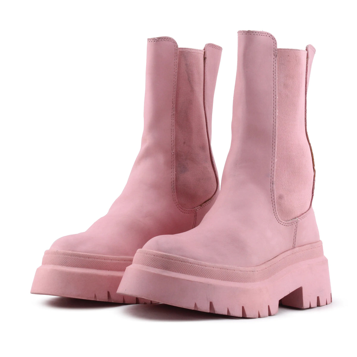 Pull & Bear Stretchable Combat Ankle Boot | 100% Authentic Leather