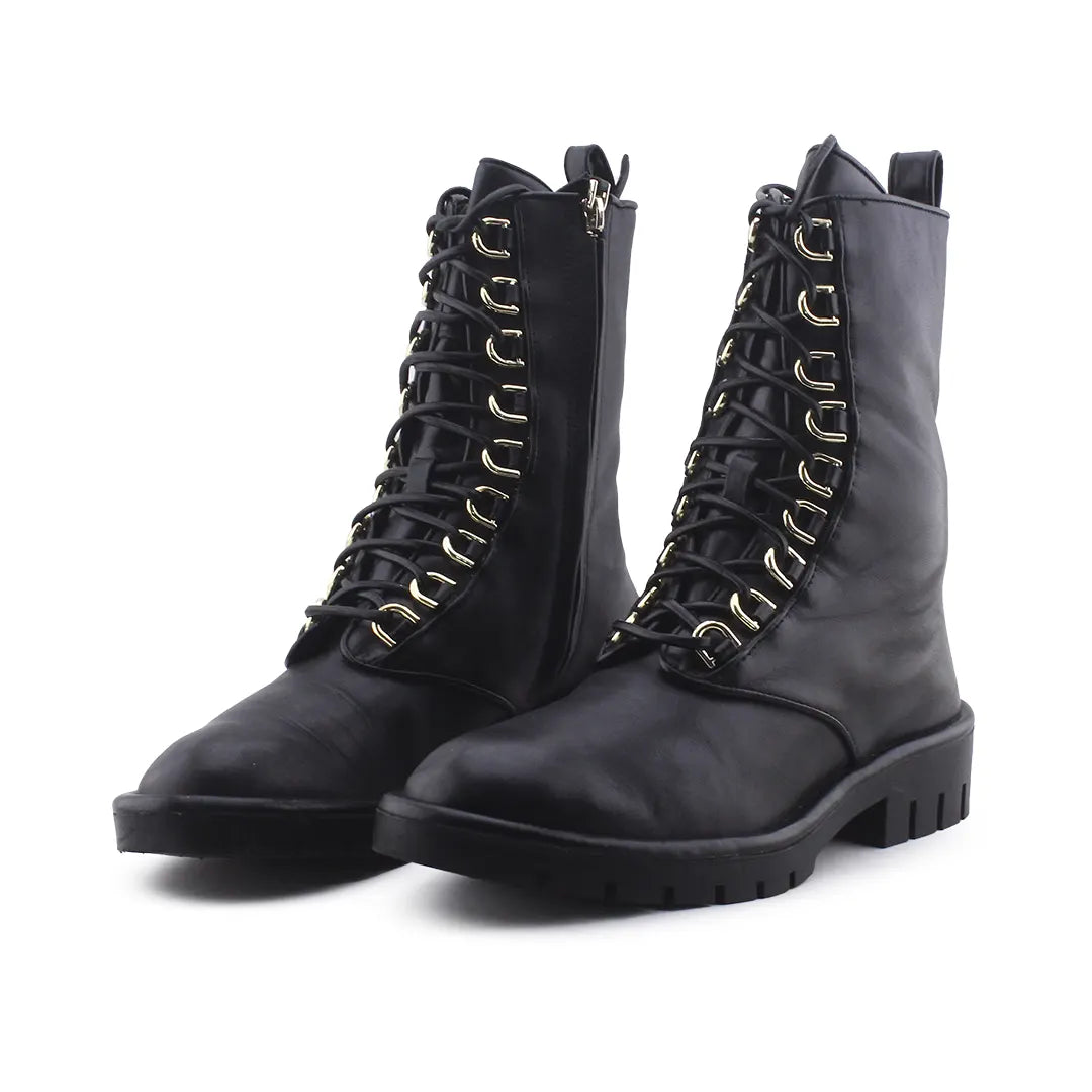 Zara Zipper Lace Up Ankle Boot | 100% Authentic Leather