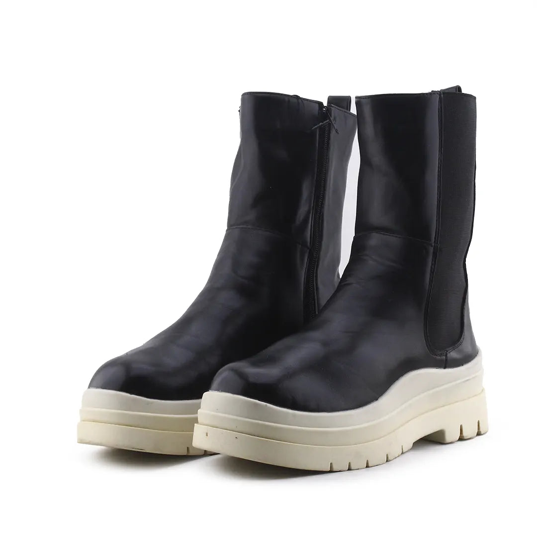 Sinsay Zipper Stretchable Ankle Boot | 100% Authentic Leather