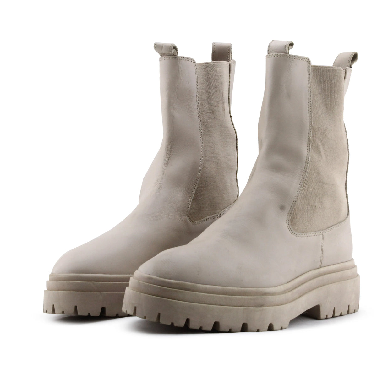 Zara Stretchable Combat Ankle Boot | 100% Authentic Leather