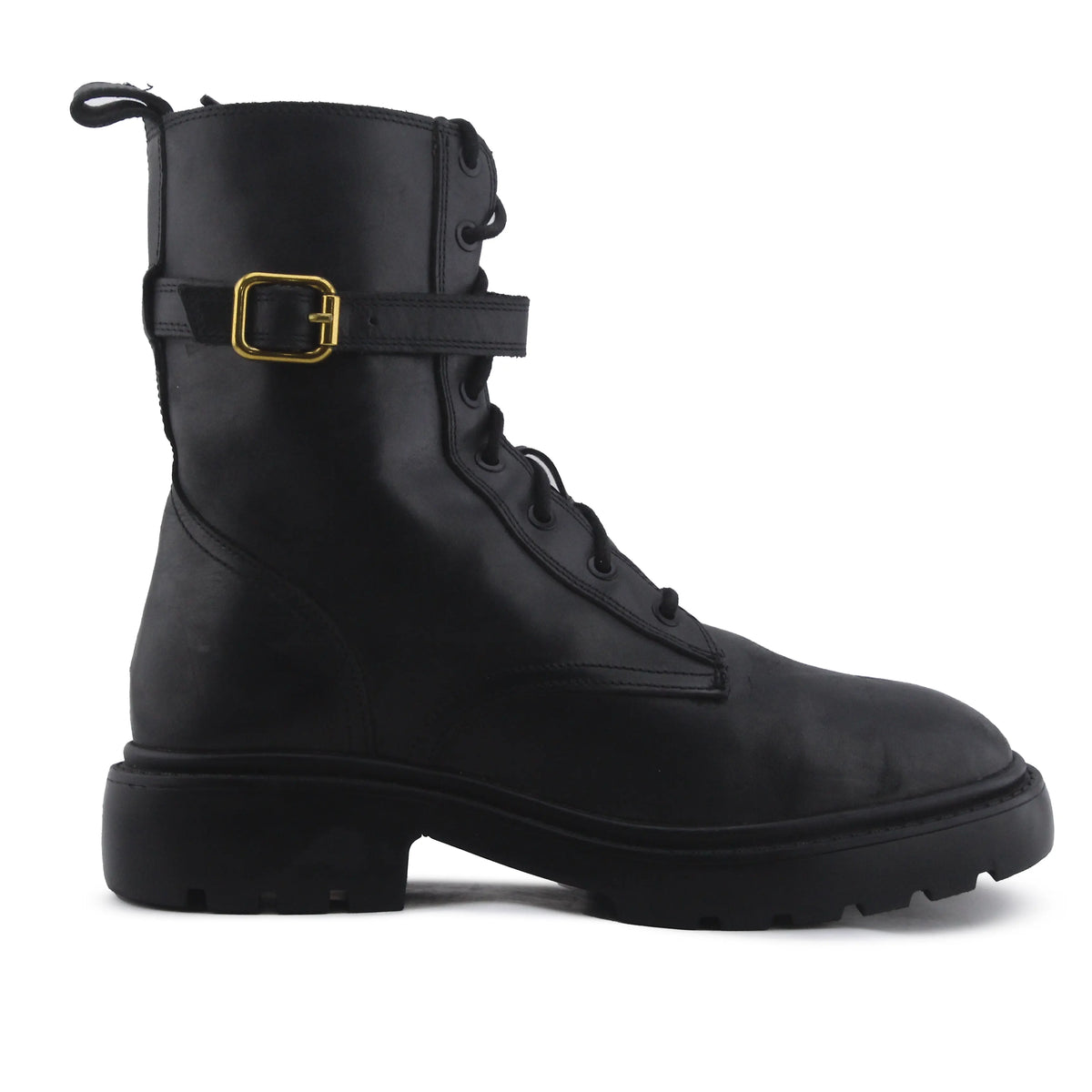 Zara Zipper Lace Up Buckle Strap Boot | 100% Authentic Leather