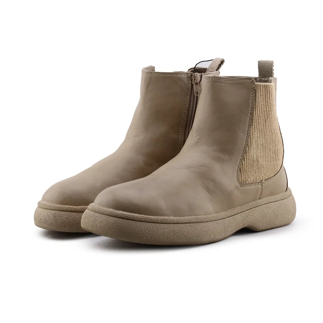 Zara Zipper Stretchable Ankle Boot | 100% Authentic Leather