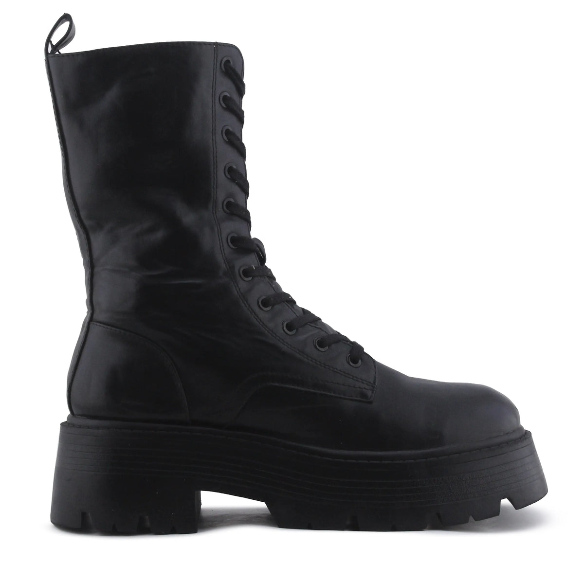 Pull & Bear Zipper Lace Up Ankle Boot | 100% Authentic Leather