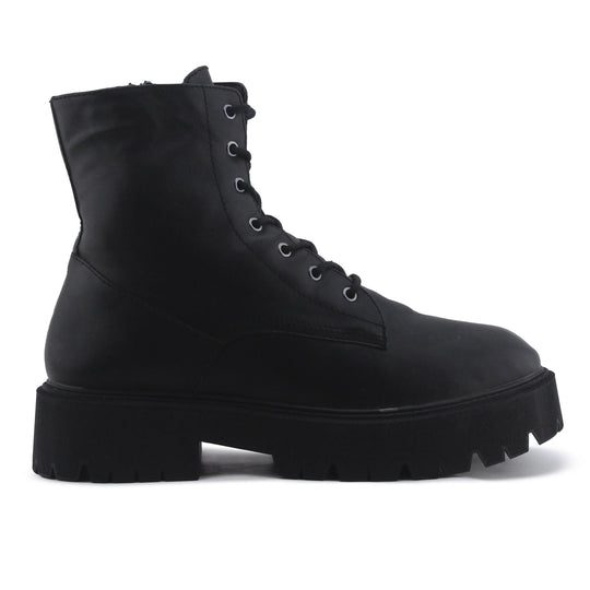 Bershka Zipper Lace Up Ankle Boot | 100% Authentic Leather