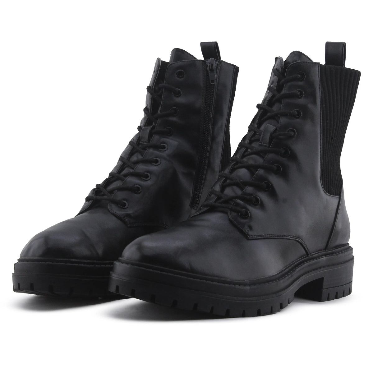 Zara Zipper Stretchable Lace Up Ankle Boot | 100% Authentic Leather