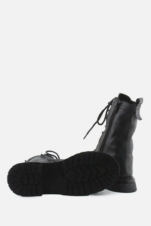Zara Zipper Laces Combat Ankle Boots | 100% Authentic Leather - sundaybazar